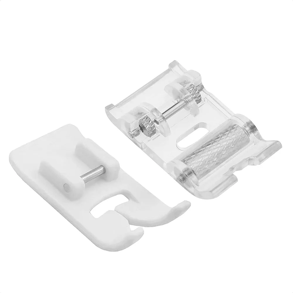 2pcs Roller Sewing Machine Presser Foot Plus Non-Stick Zigzag Presser Foot for Singer Brother Low Shank Sewing Machine