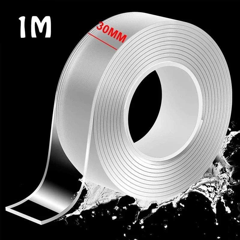 1M/3M/5M Nano Dubbelzijdige Tape Duty Transparante Zelfklevende Strips Antislip waterdichte Transparante Tape Voor Badkamer Keuken