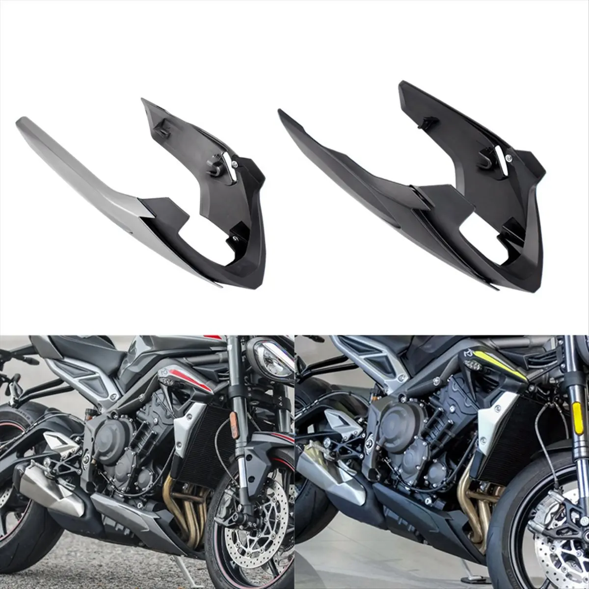 A23Z Motorcycle Belly Pan Lower Engine Chassis Fairing Guard Spoiler Cover for Street Triple 765 765RS 2017-2022 Gray