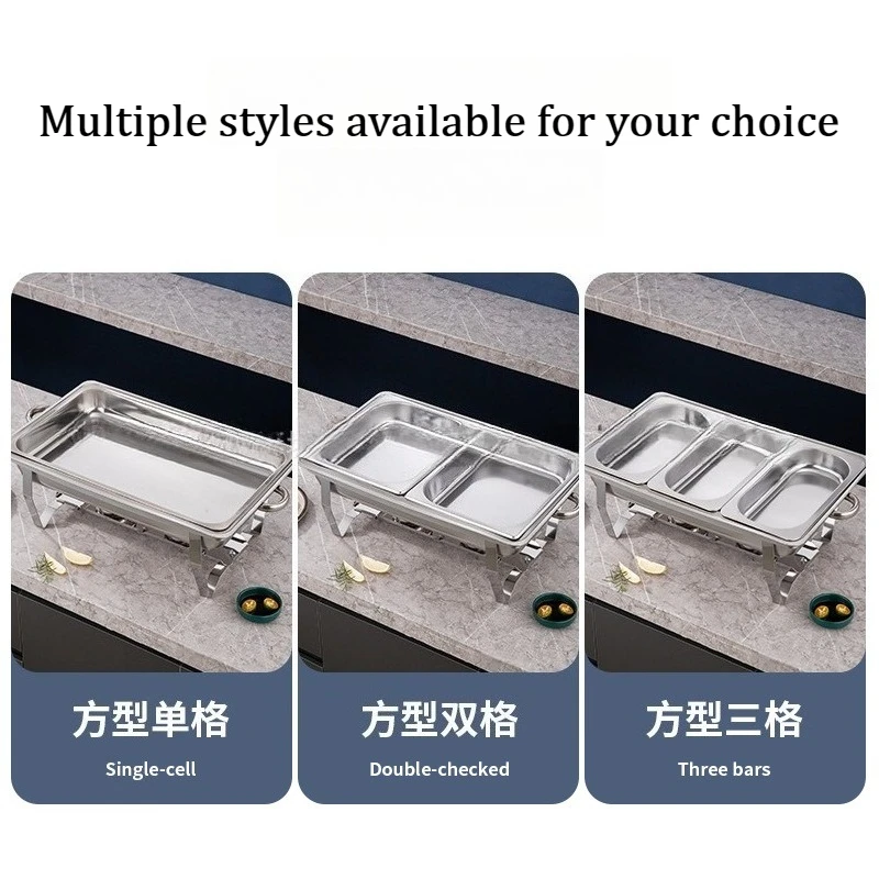 Thickened Stainless Steel Chafer Dish Alcohol Heating Foldable Buffet Warmer For Hotel Restaurant Catering Use