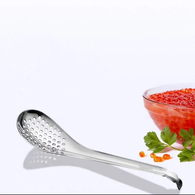 

50 шт., сферическая ложка из нержавеющей стали, молекулярный миклог, шлицевые барные ложки, посуда для бара