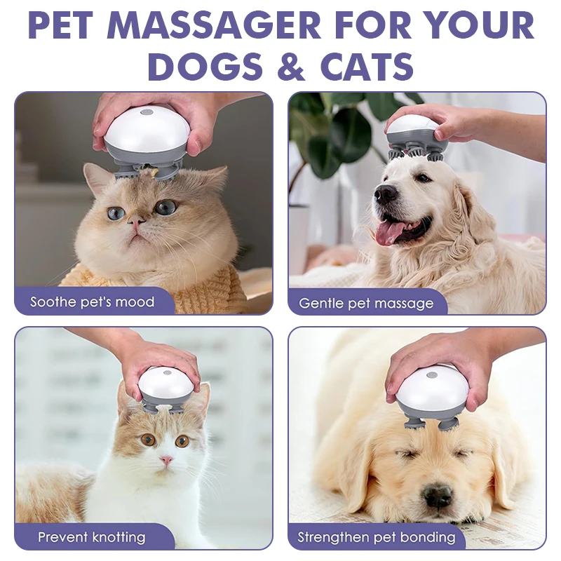 الكهربائية رئيس فروة الرأس مدلك الجسم الكتف الساق الذراع الرقبة الأنسجة العميقة ضد الإجهاد الاسترخاء العجن توتر العضلات لتدليك الحيوانات الأليفة القط