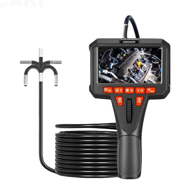360° Gelenkendoskop Industrielles Endoskop 1080P 6mm 4,5-Zoll-LCD Zwei-Wege-IPS-Bildschirm Schlangenkamera IP67 Wasserdicht, halbstarres Kabel, LED-Lichtmonitor Industrieinspektionskamera Inspektion