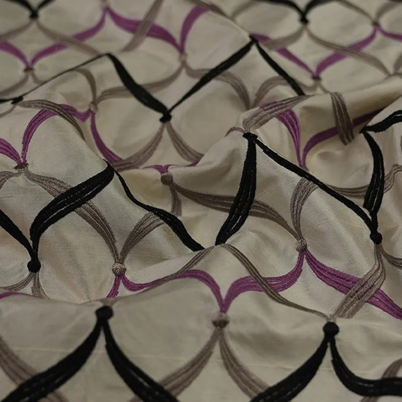 Embroidered jacquard double fabric silk real traditional pattern Chinese cheongsam clothing