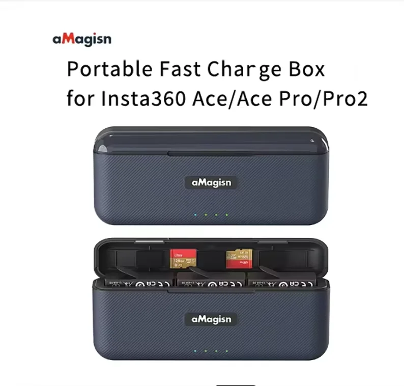 

aMagisn Battery cargador for Insta 360 Ace/Ace Pro/Pro2 Battery cargador Box Fast Charging Camera Batteries Accessories