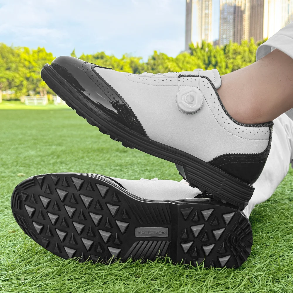 2025 New white men's golf shoes Golf sneakers professional waterproof non-slip spikeless outdoor leisure walking training