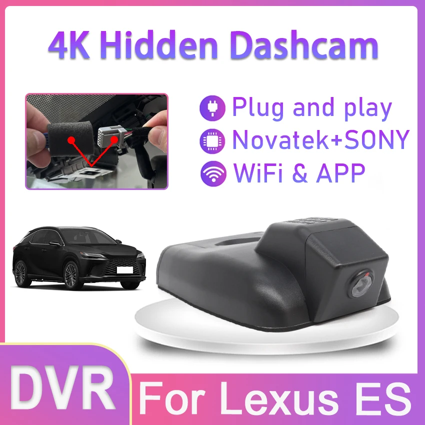 DashCam For Lexus ES ES200 ES250 ES260 ES300H 2015 2016 2017 2018 Car DVR Plug and Play Dash Cam Camera Video Recorder UHD 2160P