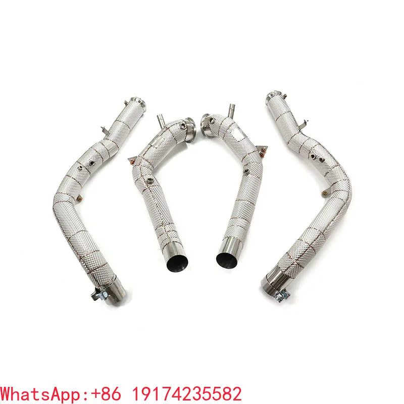 

For High Flow Stainless Steel Exhaust Straight Downpipe For G63 W465 With Heat Shield Performance Auto Pipe Parts