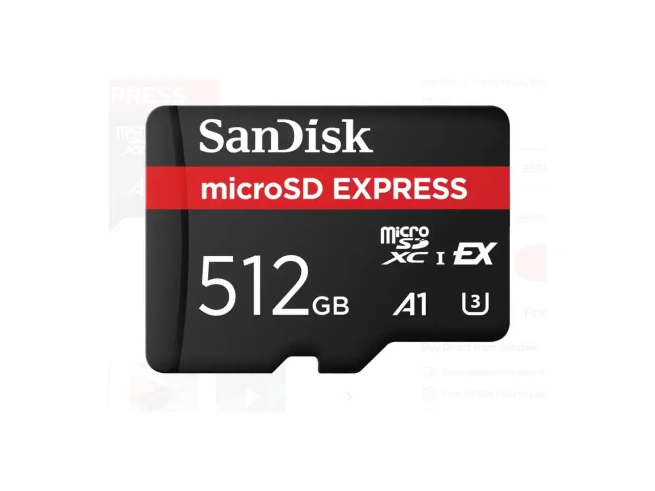 SANDISK 512GB microSD Express Card - Works with Nintendo-Switch 2, Up to 880MB/s Read, Up to 650MB/s Write, 220MB/s Sustained Write, U3, C10 - SDSQXFN-512G-GN4N