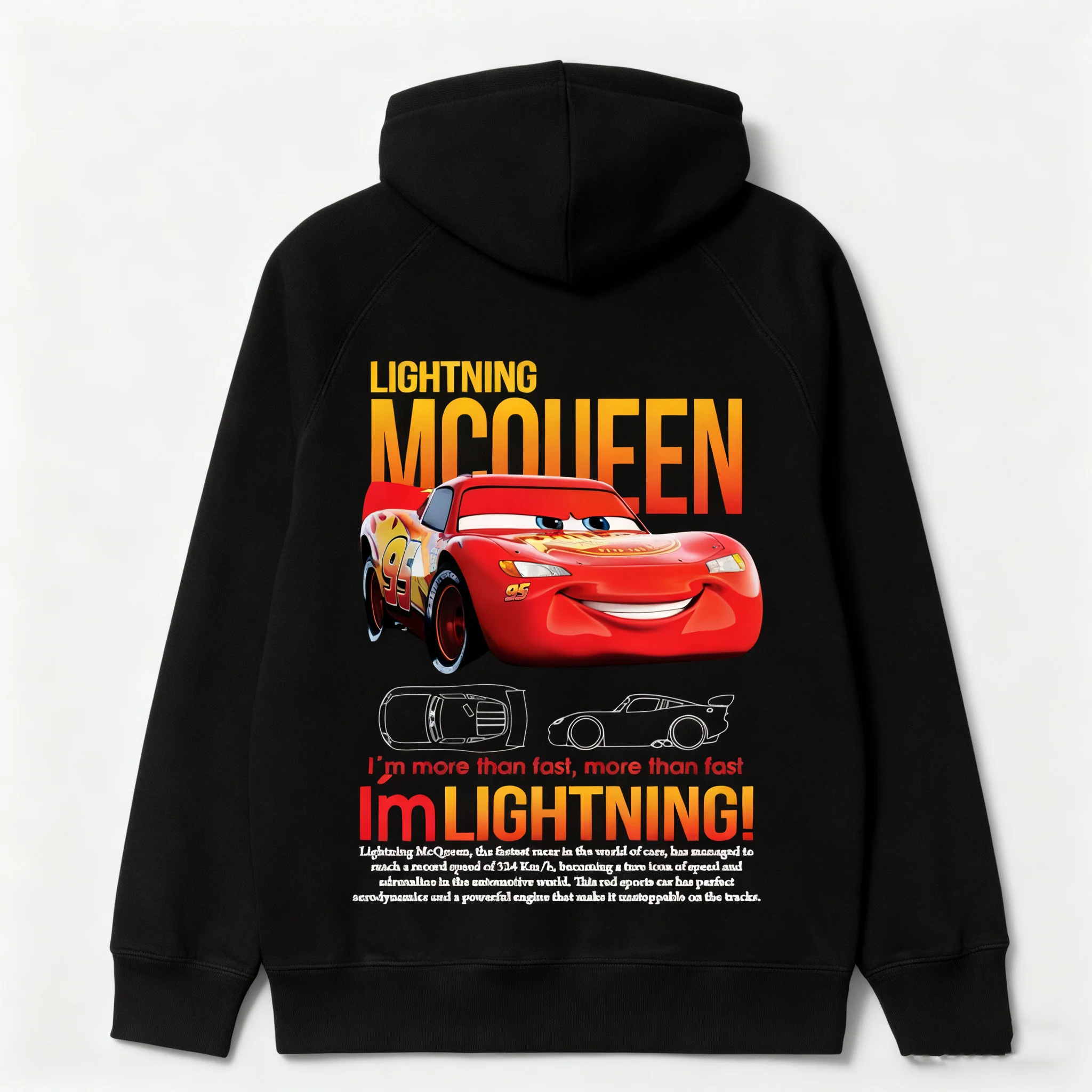 2025 New Disney Cars Lightning McQueen & Sally Embroidery Couple Hoodie Soft  Oversized Fit Exquisite Pattern For Girls and Boys