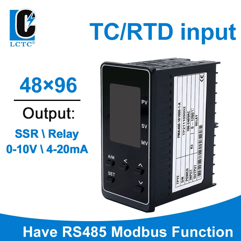 

TC/RTD Input SSR/Relay/4-20mA Output 48x96mm 50 Segments Programmable Ramp Soak LCD Intelligent Pid Temperature Controller