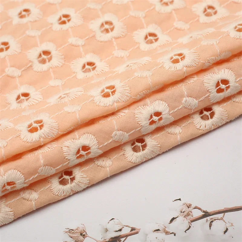 New Embroidery Cotton Fabric For Dress Blouse Suit Fabric DIY Home Decorative Fabric By the yard view 4