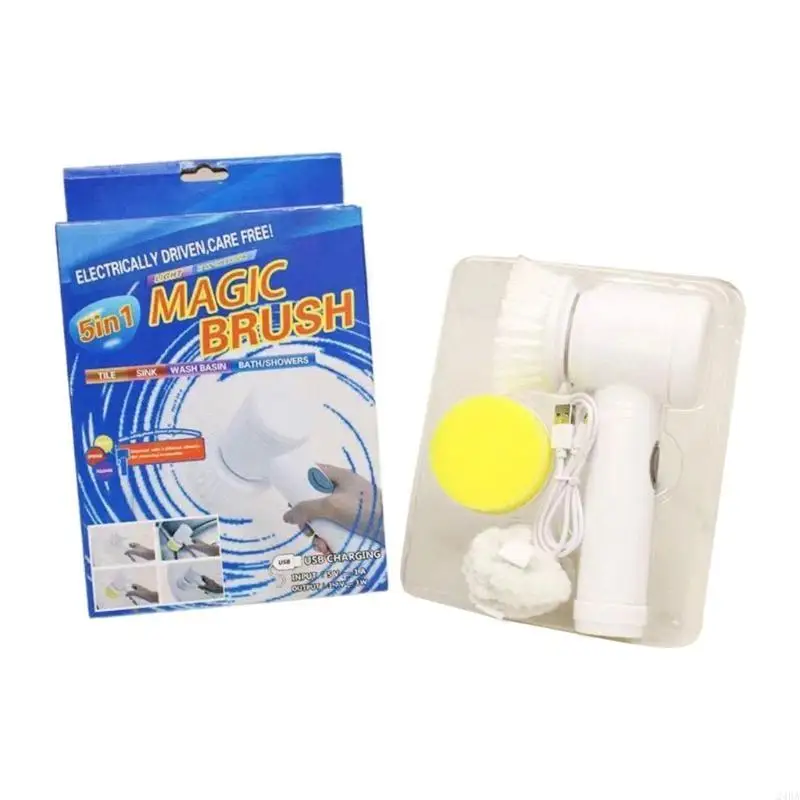  High Efficiency Spin Scrubbers Electric Handheld with 6 Brush Head for Cleaning