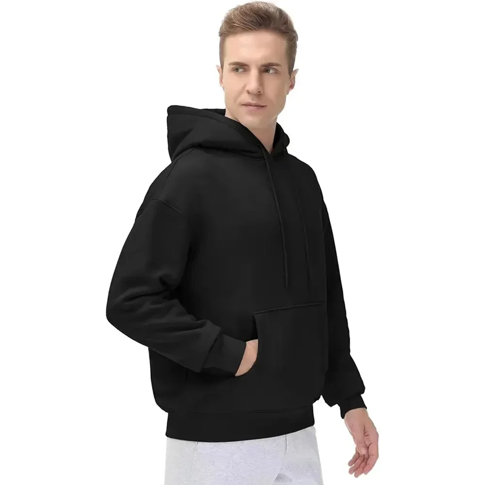 Spring/Fall Men\'s and women\'s plain black/grey hooded sweatshirts Street wear Running sweatshirts Casual loose hoodie pullovers