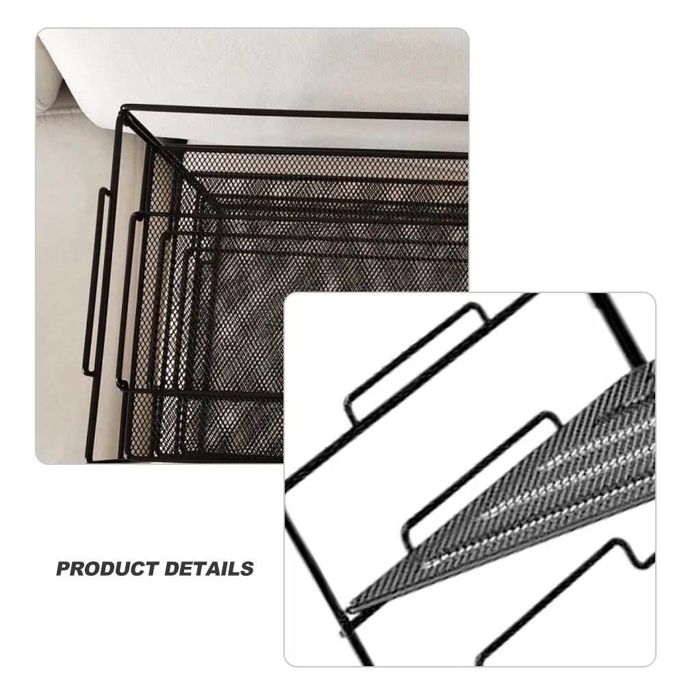 Desktop File Organizer 4 Tier Metal Mesh Document Tray Paper Sorter Office Desk Storage Rack