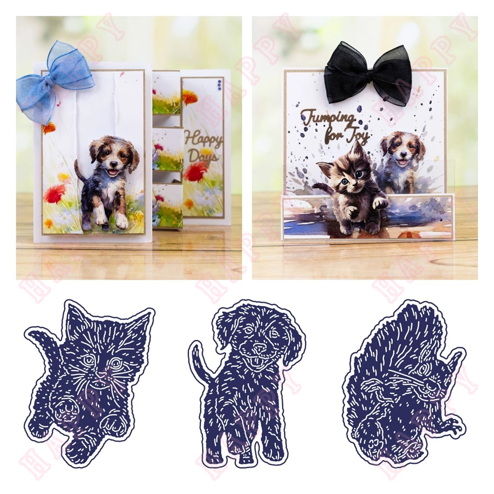 

Playful Puppy Die Set Craft Metal Cutting Dies Write Name Mold Scrapbook Paper Craft Knife Mould Blade Punch DIY Stencils2023new