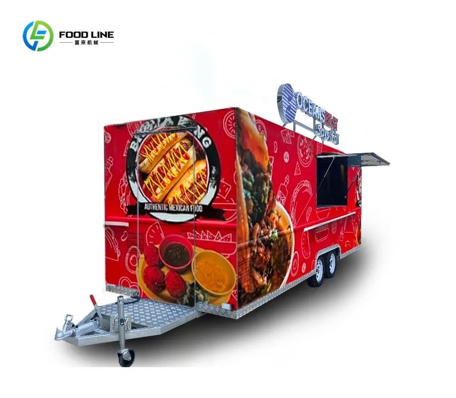 Concession Fast Food Trailer Fully Equipped Ice Cream Cart FoodTrucks Mobile Food Trailer Truck Food  With Full Kitchen