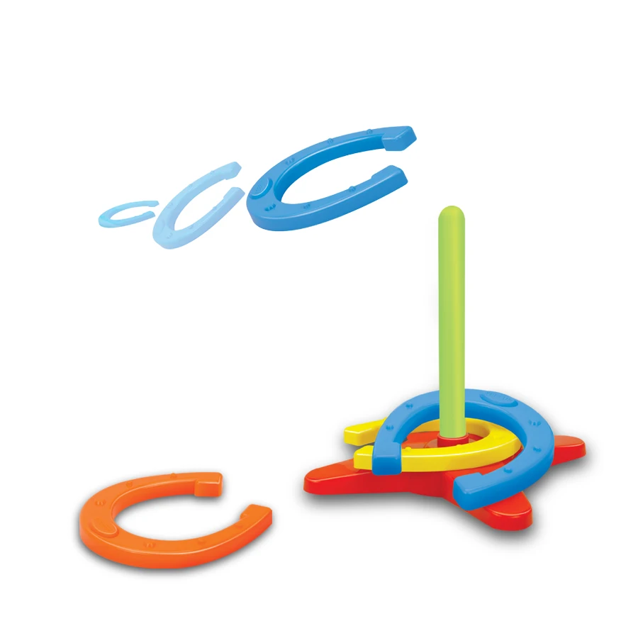 เกมโยนห่วงพลาสติกรูปตัวยูสำหรับเด็ก ของเล่นสนุกๆ กีฬาในร่มและกลางแจ้ง สำหรับเด็กและผู้ปกครองเล่นกัน