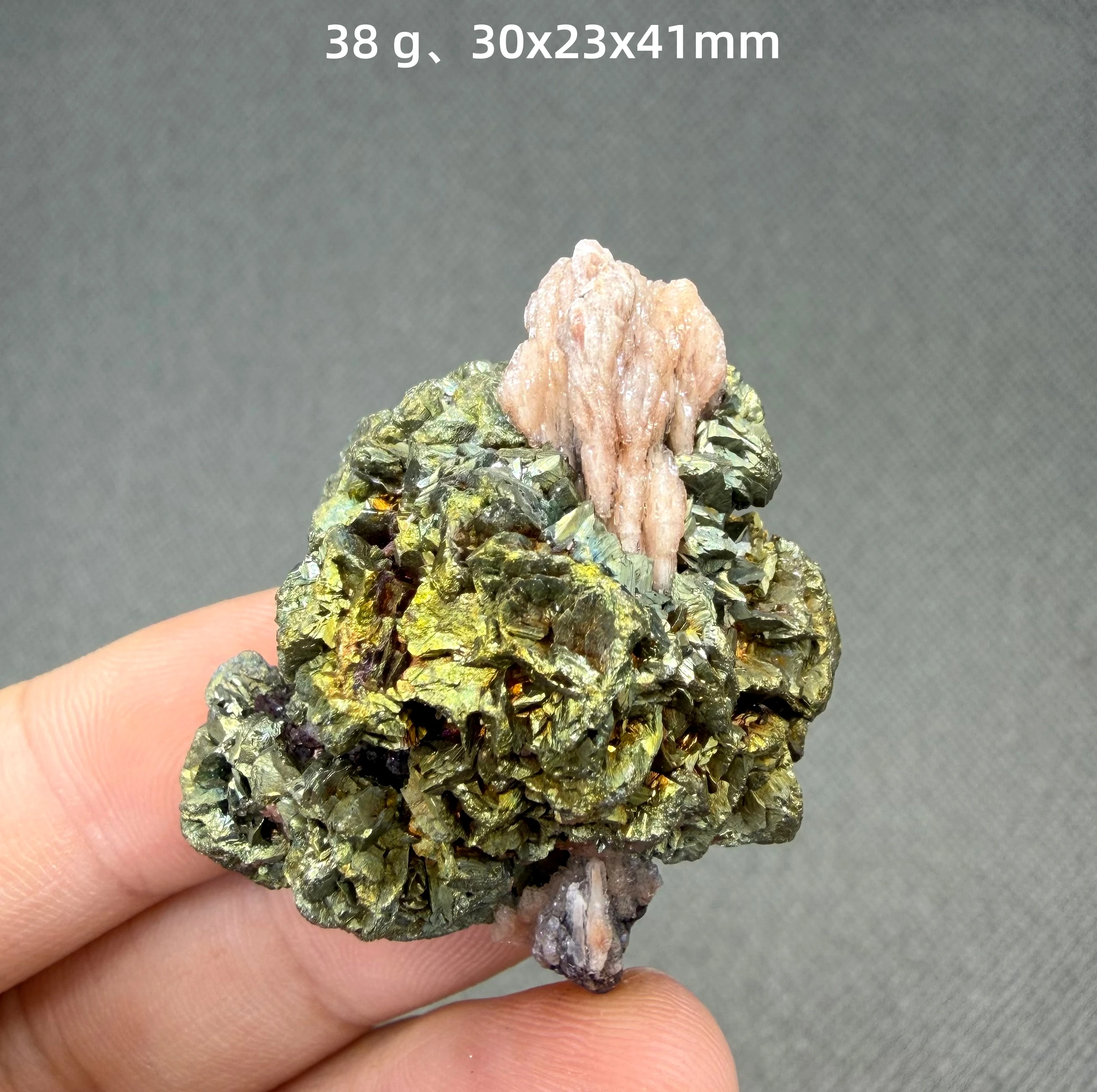 

Natural rare Barite and chalcopyrite symbiosis mineral specimens + healing quartz crystals and stones rock gemstone