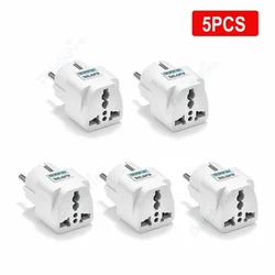 Adaptador de enchufe Universal de 4,8mm, convertidor de toma de corriente eléctrica de 3/5/10/20 piezas EU KR EU US a EU, para viaje AU UK