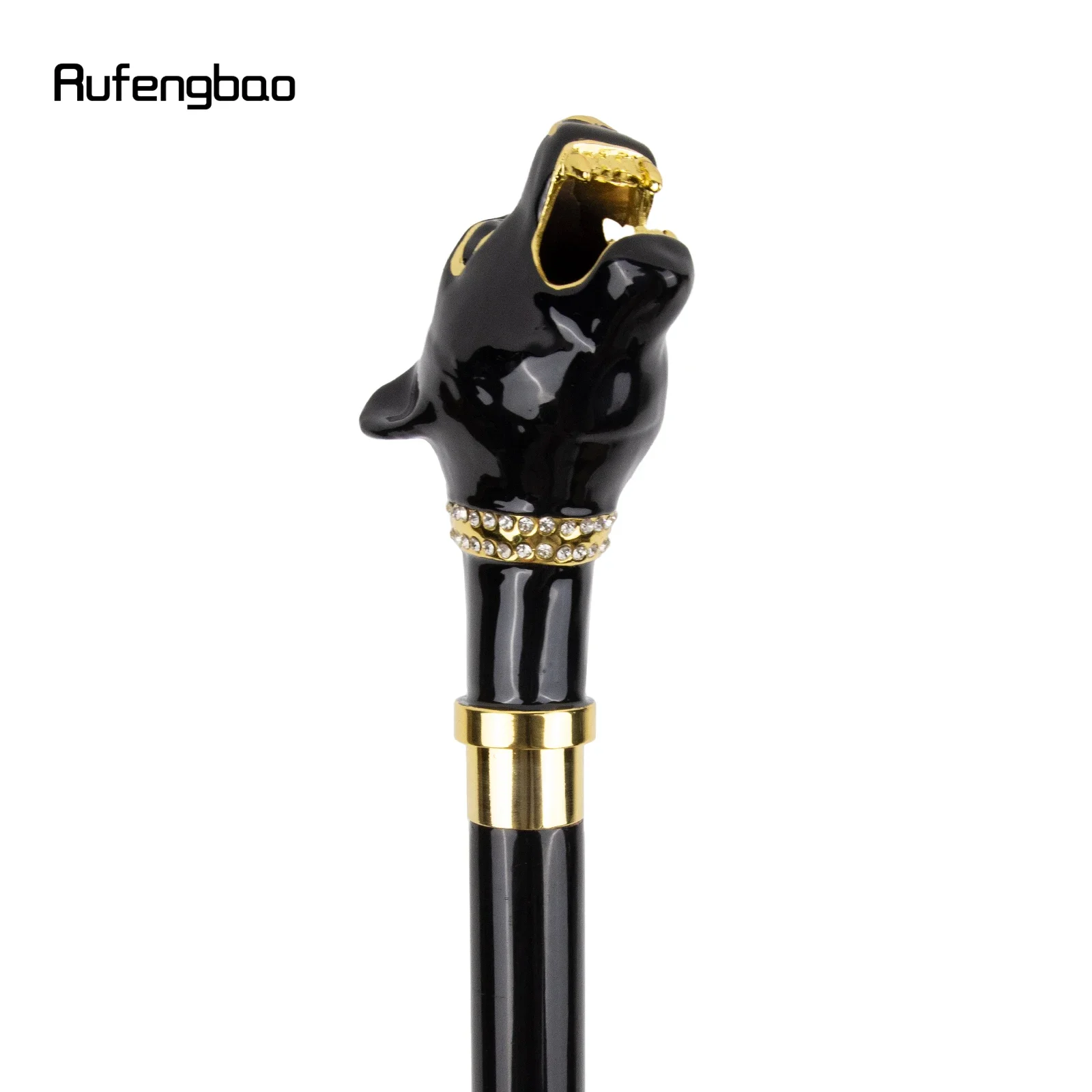 السيراميك الأسود ليوبارد خشبية واحدة مشتركة موضة الخشب عصا للمشي ديكور عصا للمشي هالوين الصولجان العصا Crosier 95 سنتيمتر