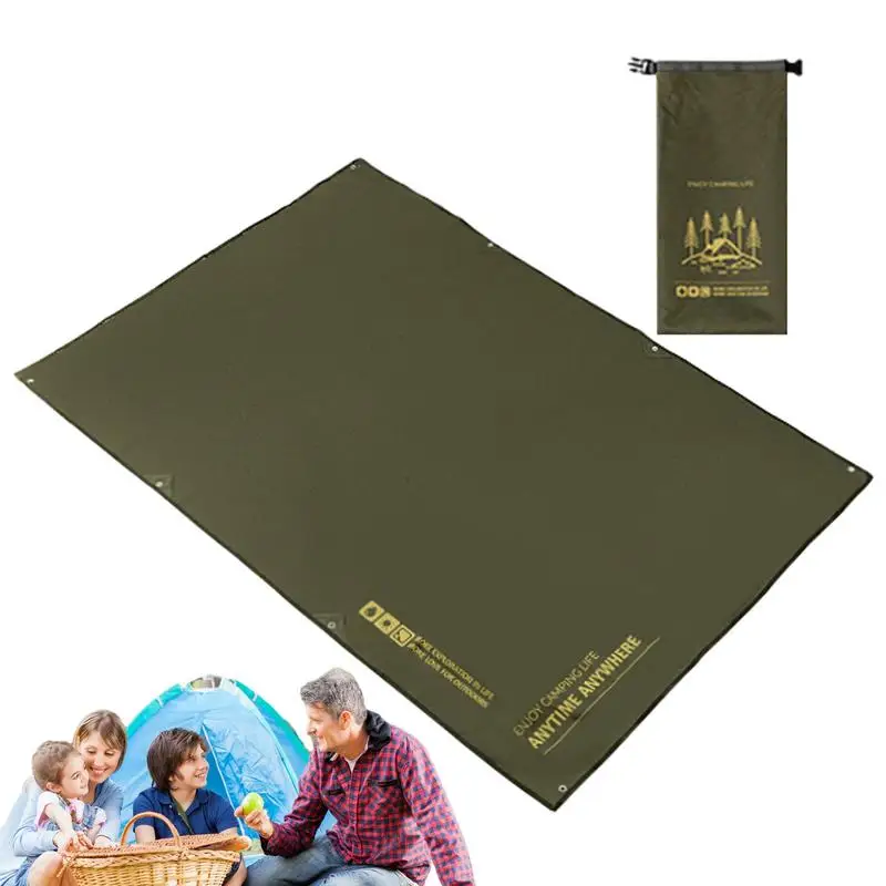 Camping Floor Mat Protective Waterproof Liner Keeps You Warm & Dry Camping Tarp Heavy Duty Tent Floor Saver With Storage Bag