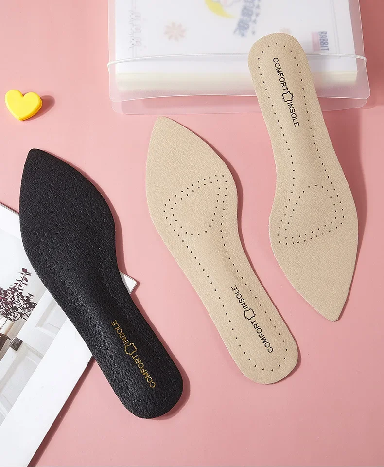Leder-Einlegesohlen für Damen, weiche, rutschfeste Schuhpolster, bequeme Einlegesohle zur Fußgewölbeunterstützung für Füße, Plantarfasziitis, Linderung von Schuheinlagen – Detail 16