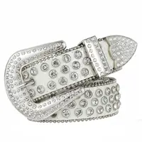 Cinturón occidental de diamantes para mujer, cinturón decorativo de cuentas de moda, cinturón de Jeans Punk, múltiples colores, 135cm