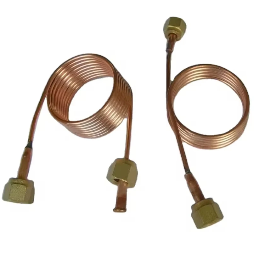 

Copper Capillary Tube with Bass Nuts Connecting Coil Pipe