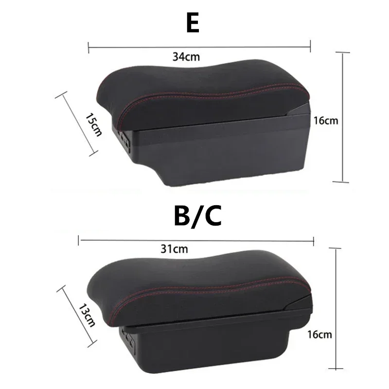 Storage Box For Peugeot 107 Citroen C1 Toyota Aygo BJ BYD F0 car supplies interior details USB LED Light Car Armrest Box