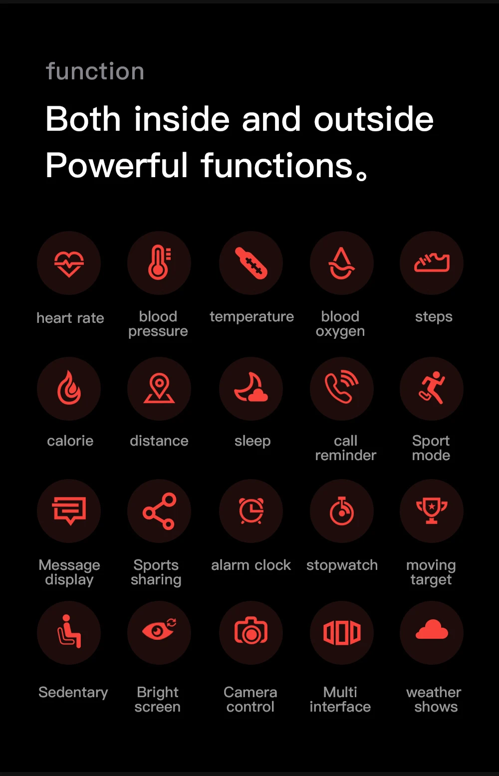 Smart Watch 24 Sport Mode 1.69" Bluetooth Call Heart Rate Blood Oxygen Body Temperature Calorie Health Monitor IP67 Waterproof