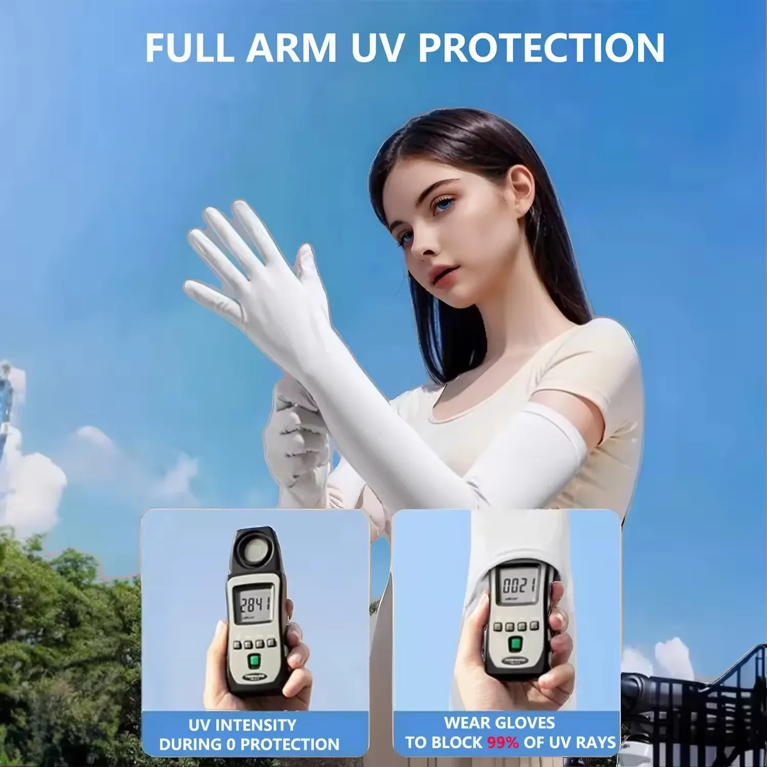 Gants de Protection solaire élastiques à manches longues, résistants aux UV, pour hommes et femmes, idéaux pour le cyclisme à fermeture de traction, été