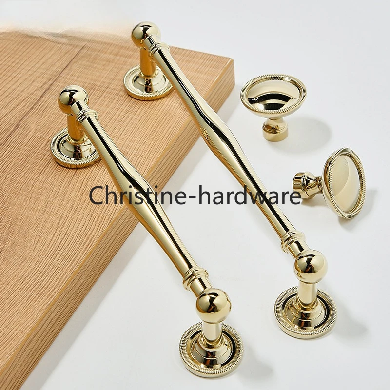 Brass gold ball Nordic style wardrobe door handle modern light luxury simple single hole drawer cabinet wine cabinet handle