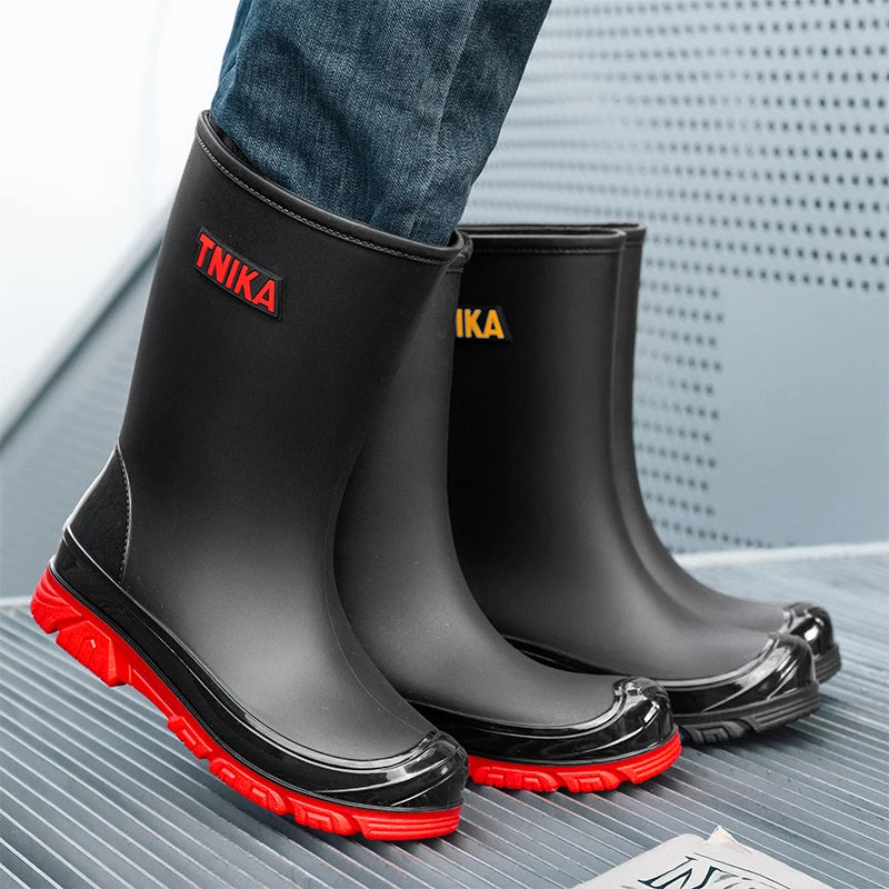 

Men's Short-Tube Boots Rain Shoes Non-Slip All Season Unisex Waterproof Wear-resistant Soft and Comfortable Gardon Shoes New