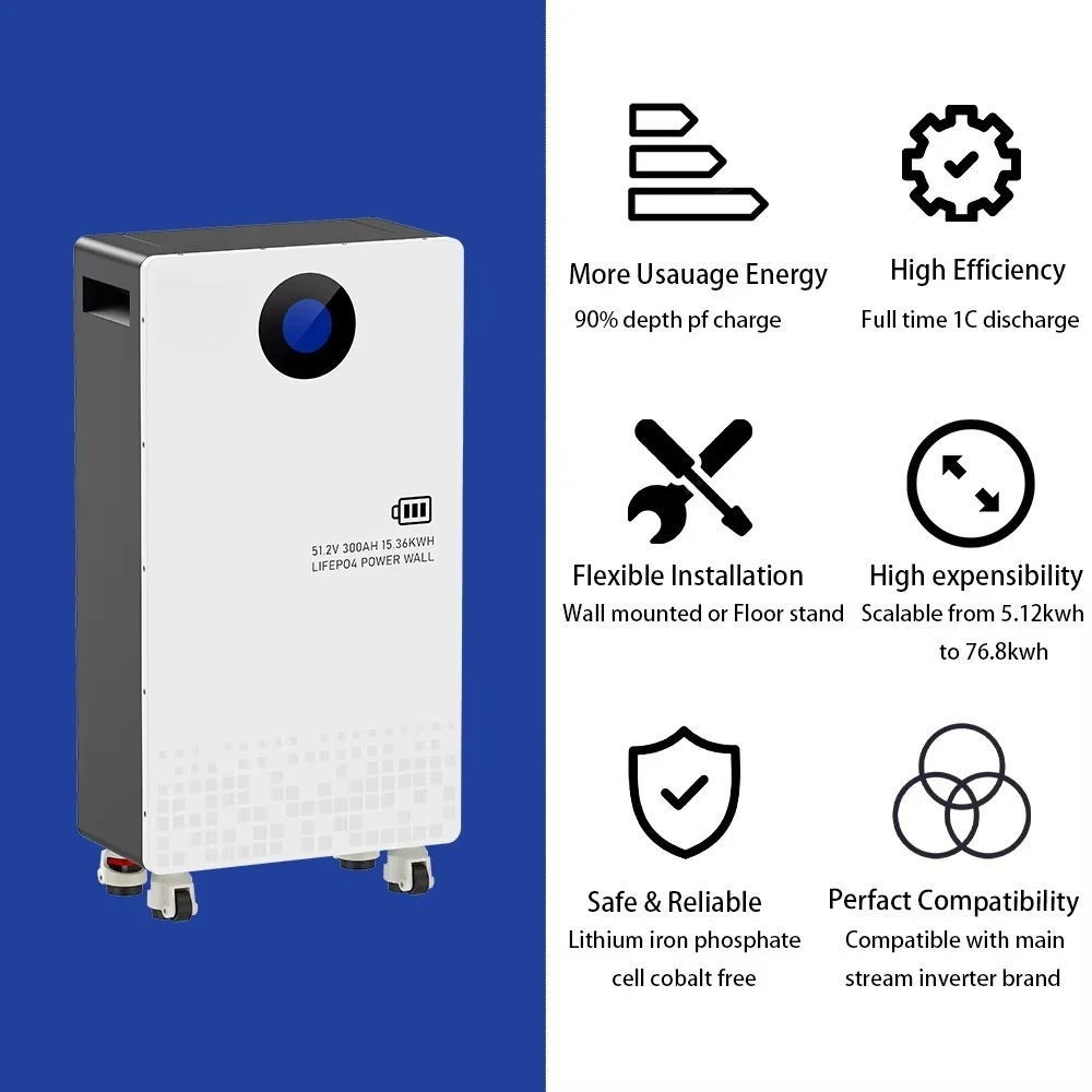 Best Solar Installation Companies Near Me 51.2V 300AH for Home Off Grid Solar Power Energy Battery Generator Storage  System