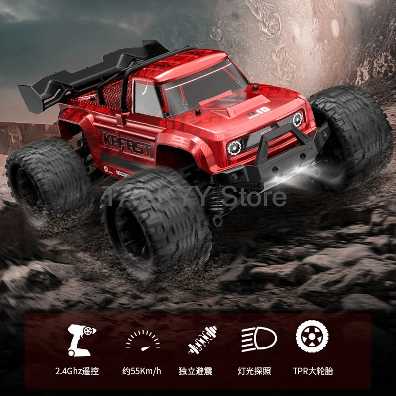 New KF18 1:14 Brushless RC Car With LED Light Professional 4WD 2.4G Remote Control Off-road Monster Truck Toys for Children Gift