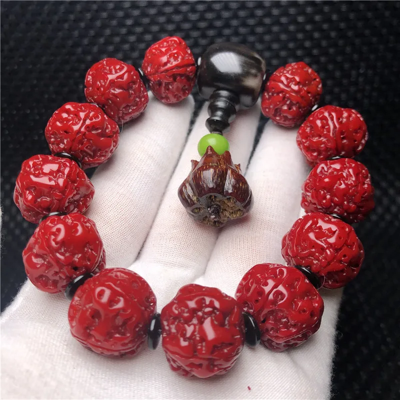 Handmade Artist Creation Nepal 5 Mukhi Rudraksha Bodhi Seeds Bracelet Machine Brush Distressed King Kong StylediyAccessories