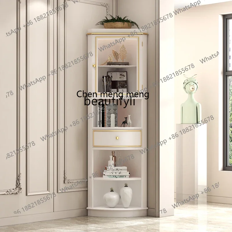 CC182Nordic triangular wine cabinet solid wood corner living room gray corner simple vertical cabinet storage R