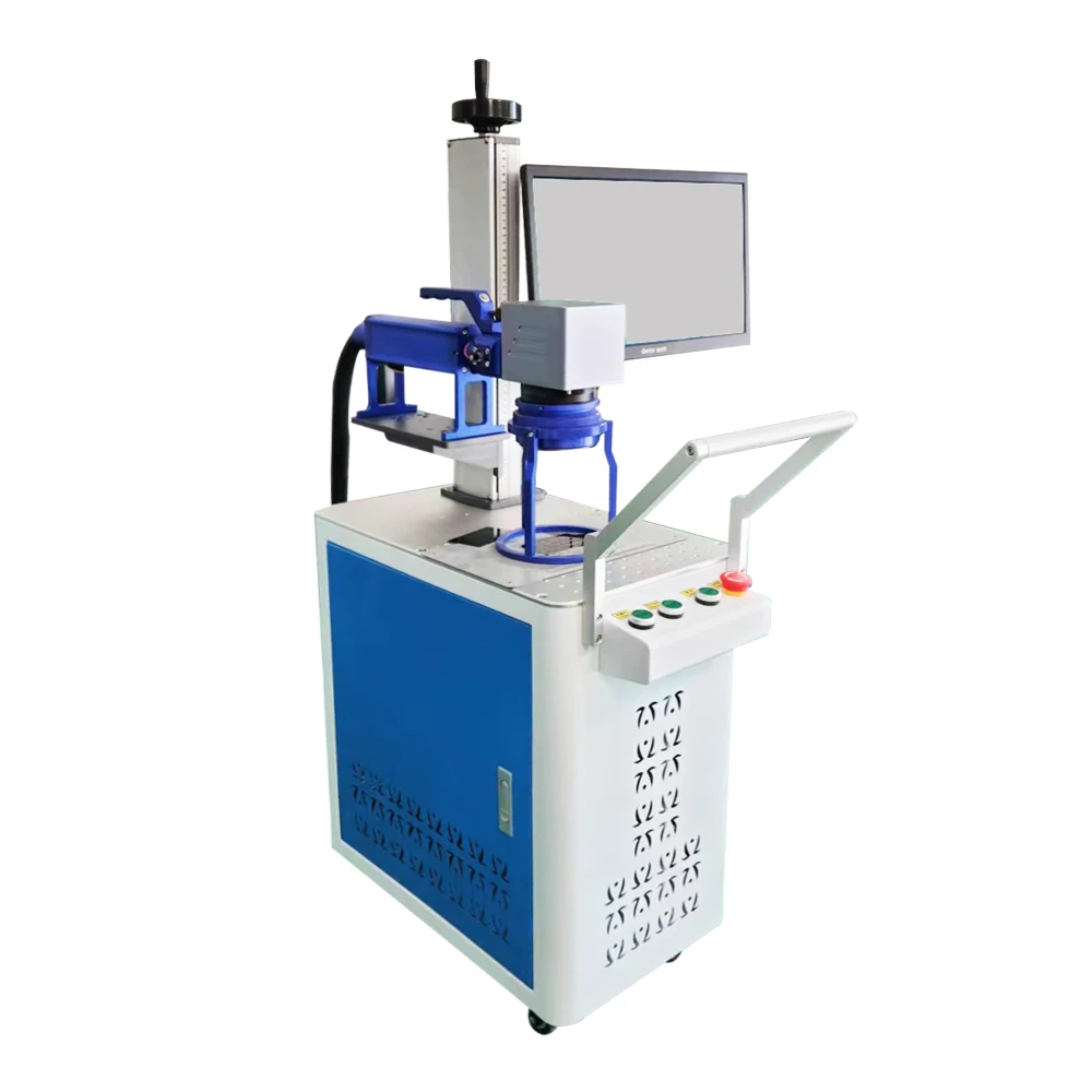 Handheld Metal Plastic Tire Coding Movable Fiber Laser Marking Machine with Wheels