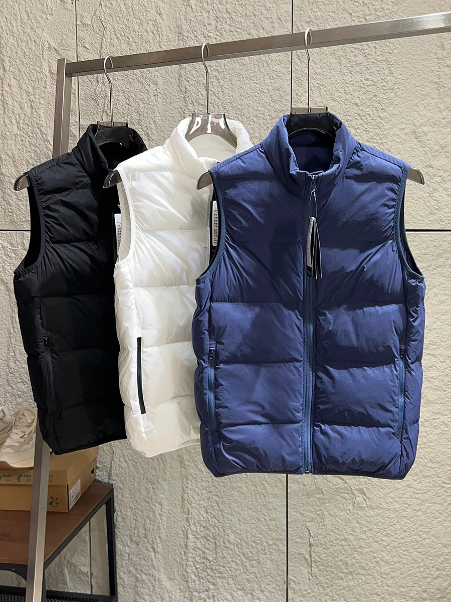 Outdoor High Loft Technology Cotton Thickened Stand Collar Cotton Vest Autumn Winter Unisex Warm Pure Color Versatile Cotton ...