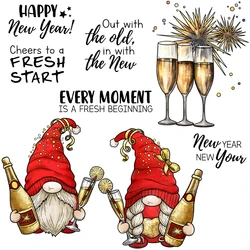 Mangocraft Christmas Wine And Gnome Cutting Dies Clear Stamp DIY Scrapbooking Metal Dies Silicone Stamp For Cards Albums Decor