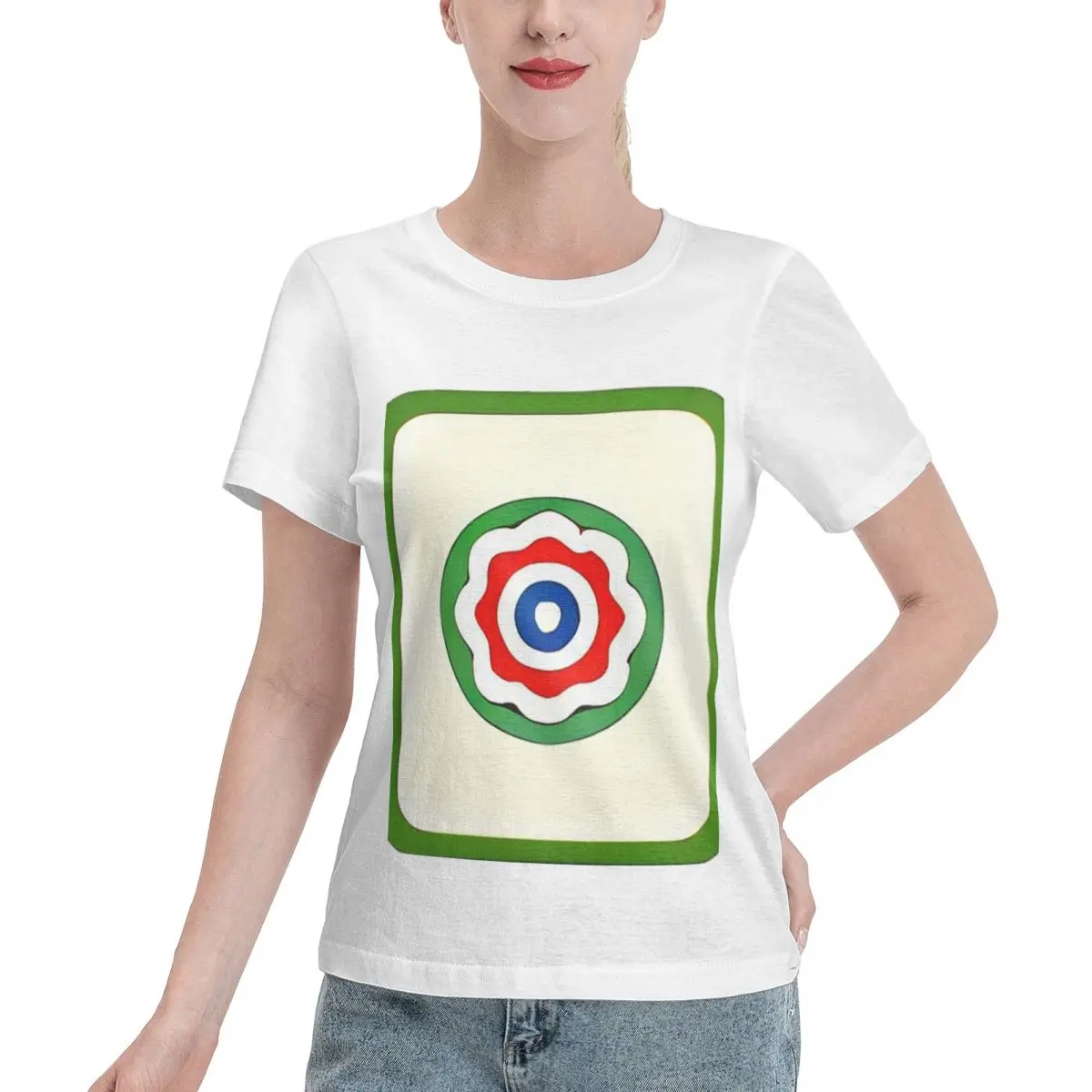 Affordable Interesting Mahjong One Women's T-shirt Urban Wholesale Blank Tee