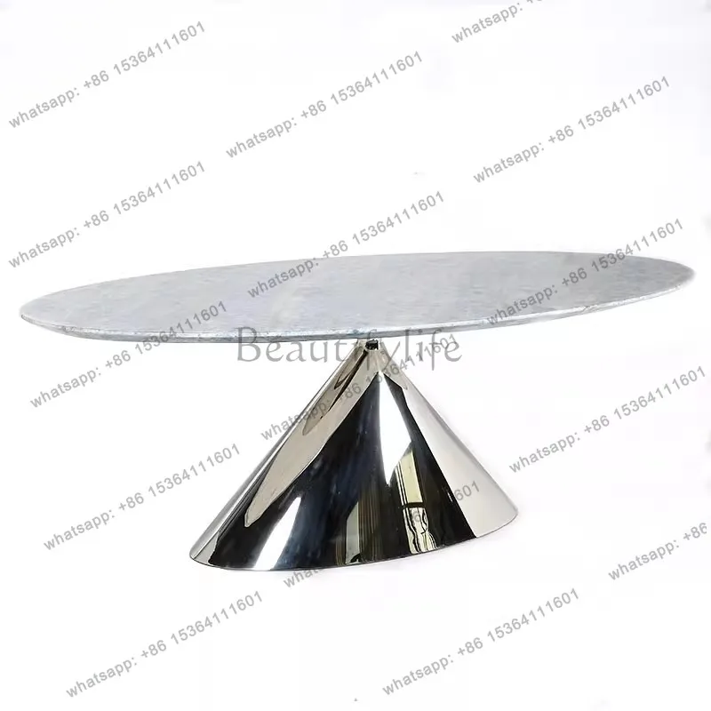 Factory Direct Light luxury blue crystal natural dining table modern simple high-end oval
