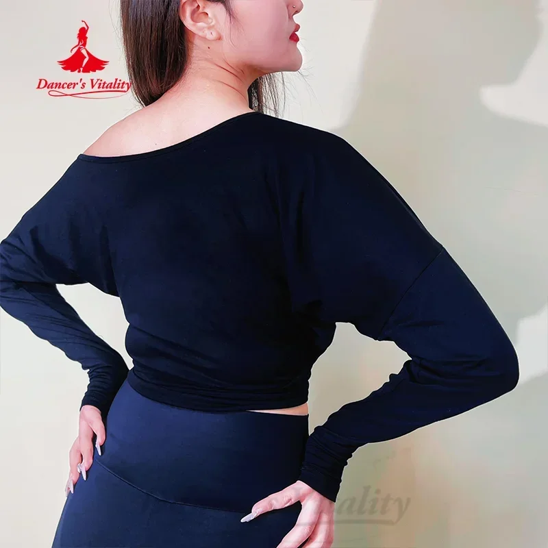 BellyDance Tops for Comfortable and Breathable Pure Cotton Long Sleeved Top Adult and Children\'s Oriental Dance Practice Clothes