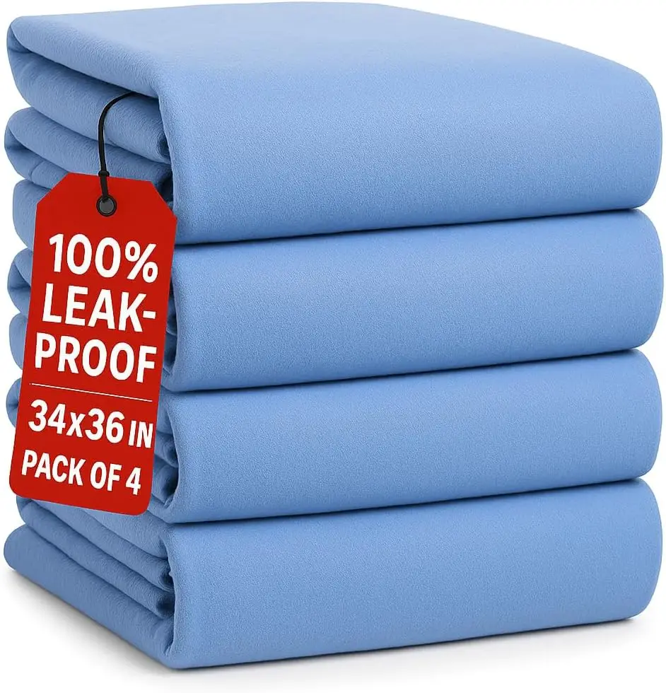 Epicessentials Incontinence Bed Pads Washable Waterproof Mattress Protector | 34' x 36' Holds Up to 6 Cups - 500 GSM, Waterproof