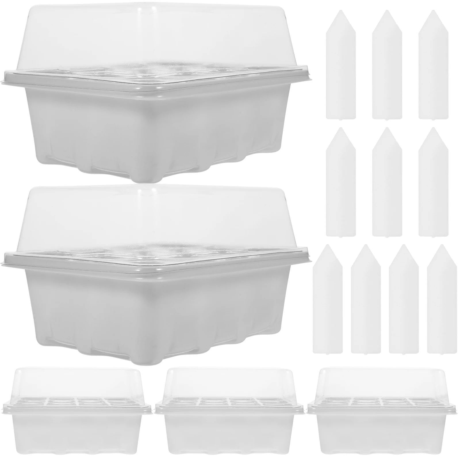 

1 set Seed Starting Trays Seedling Kits White 12 Hole Plant Boxes Garden Patio Home Germination Plates Vegetable Growing