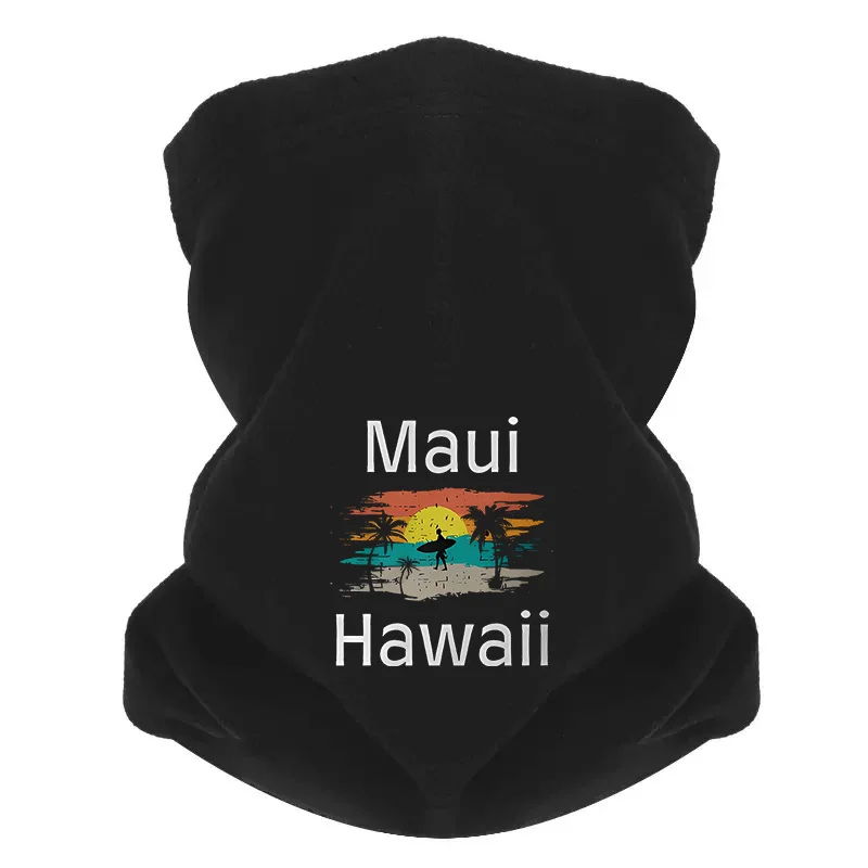Sunset surfer palms Hawaii island Men Windproof Scarf Mask Neck Gaiter Hat Women cap Headgear Outdoor Keep Warm Winter Multifunc