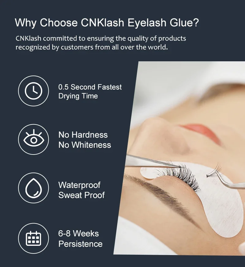 CNKESS Waterproof ExtraStrong Glue False Eyelash Adhesive Grafting Lashes Glue Fast Drying No Irritation Eyelash Extension Glue