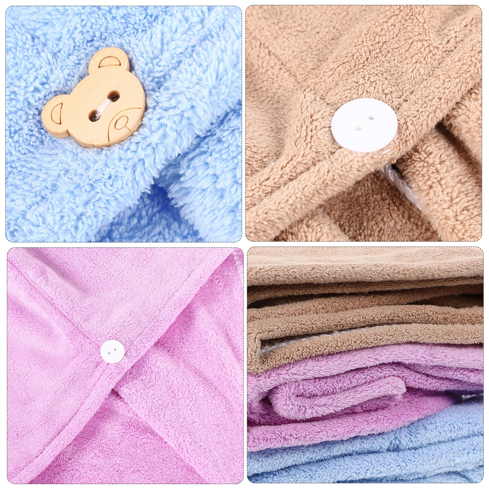 3 قطعة منشفة تجفيف الشعر غطاء ماص مادة الصوف المرجاني مريحة سريعة الجفاف يلتف تقليل كسر التجعد جميع أنواع الشعر #6