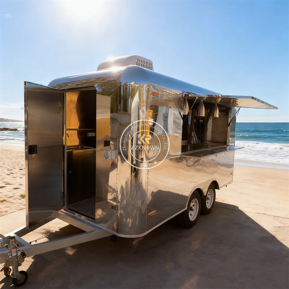 Quiosco móvil de café, carrito de pizza y bubble tea, camión de comida rápida, remolque de cocina móvil, camión de comida con certificación estadounidense en venta